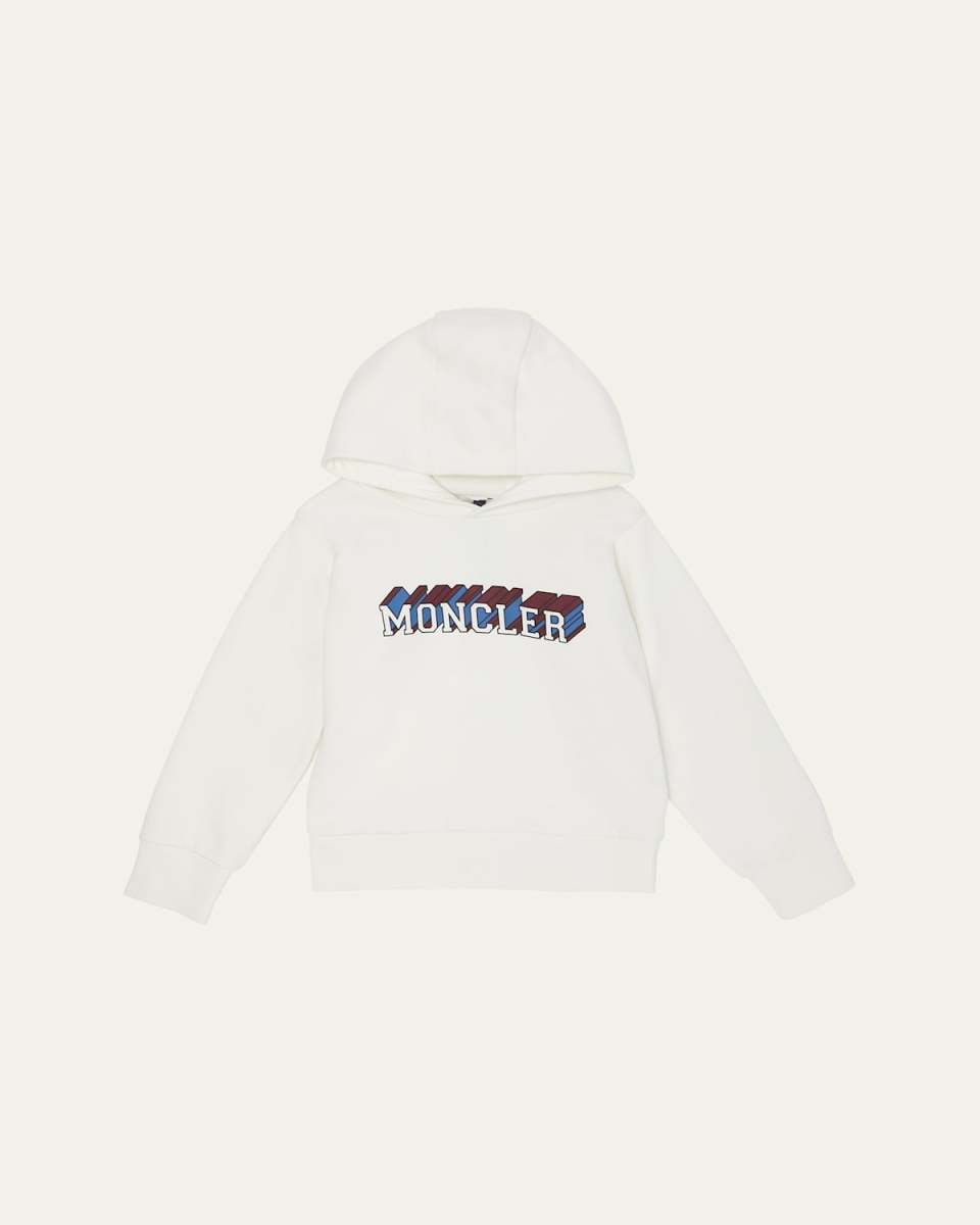 Boy's 3D Logo-Print Cotton Hoodie, Size 4-14